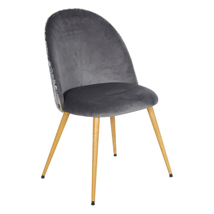Pack 4 sillas comedor RITA, terciopelo y detalle floral