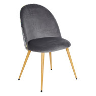 Pack 4 sillas comedor RITA, terciopelo y detalle floral