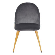 Pack 4 sillas comedor RITA, terciopelo y detalle floral