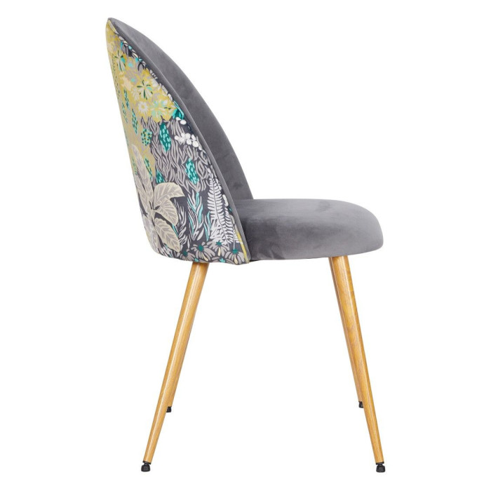 Pack 4 sillas comedor RITA, terciopelo y detalle floral