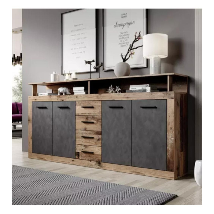 Mueble aparador LUANA 4 puertas 4 cajones