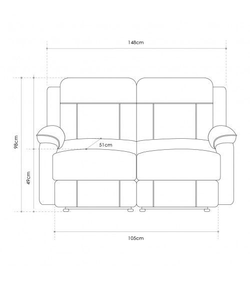 Sofá relax 2 plazas REIMON, sofá reclinable