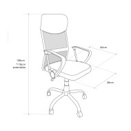 Silla de escritorio Jasper, ergonómica y tapizada