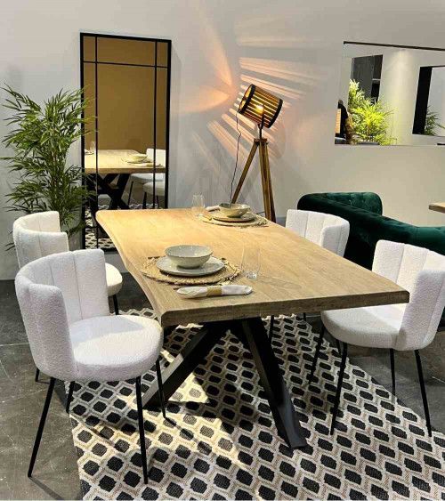 Pack de 4 sillas de comedor de borreguito NERTA