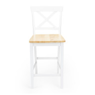 Taburete alto de cocina blanco JUSTIN – Pack 2