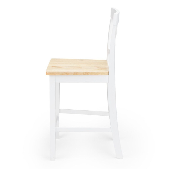 Taburete alto de cocina blanco JUSTIN – Pack 2