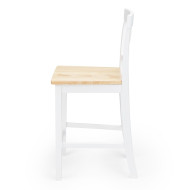 Taburete alto de cocina blanco JUSTIN – Pack 2