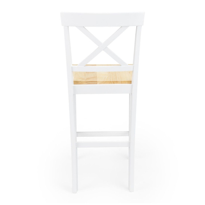 Taburete alto de cocina blanco JUSTIN – Pack 2