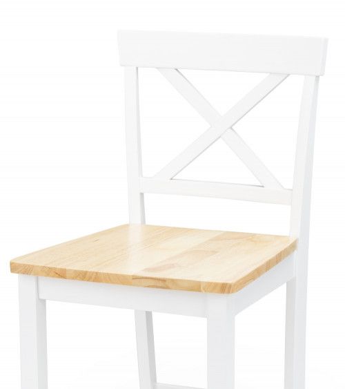 Taburete alto de cocina blanco JUSTIN – Pack 2