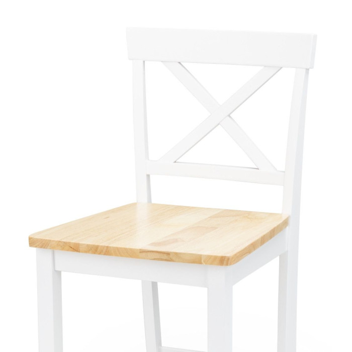 Taburete alto de cocina blanco JUSTIN – Pack 2