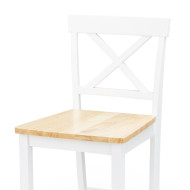 Taburete alto de cocina blanco JUSTIN – Pack 2