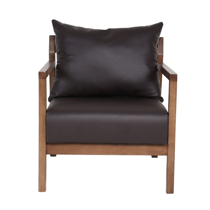 Butaca de diseño ESBEN, de madera de haya y polipiel