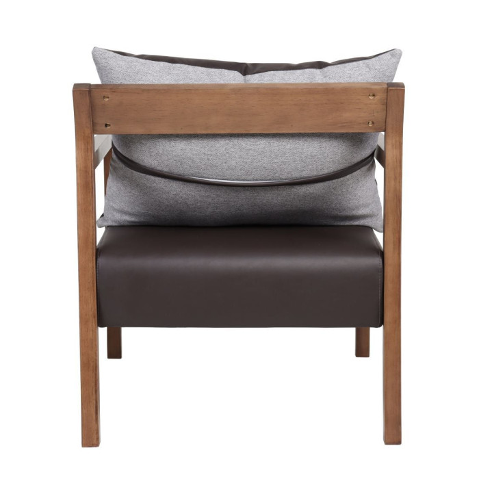 Butaca de diseño ESBEN, de madera de haya y polipiel