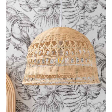 Lámpara de techo BIANCA, blanca de ratán | Cambia Tus Muebles