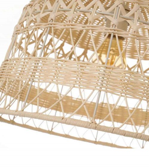 Lámpara de techo BIANCA, blanca de ratán | Cambia Tus Muebles