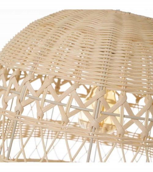 Lámpara de techo BIANCA, blanca de ratán | Cambia Tus Muebles
