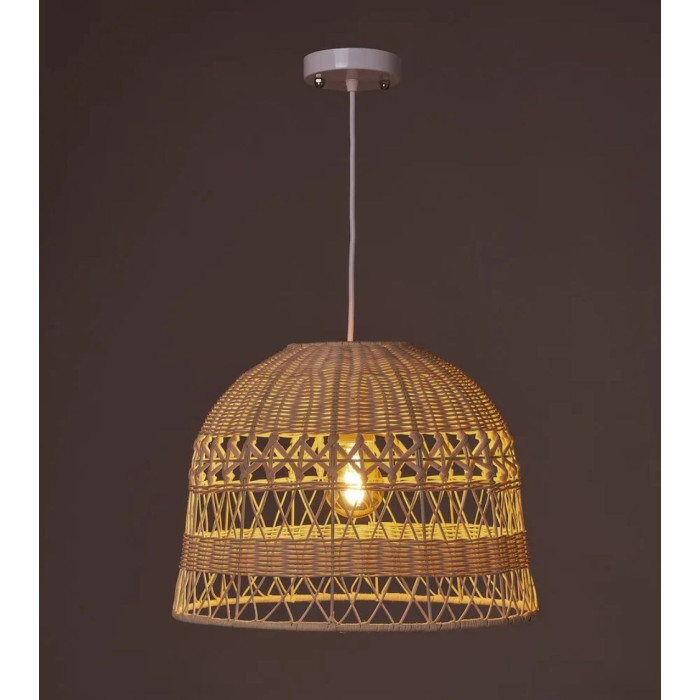 Lámpara de techo BIANCA, blanca de ratán | Cambia Tus Muebles