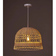 Lámpara de techo BIANCA, blanca de ratán | Cambia Tus Muebles