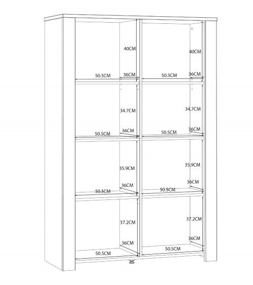 Vitrina alta 2 puertas ODIN, en azul marino