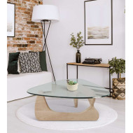 Mesa centro cristal ovalada LUCY