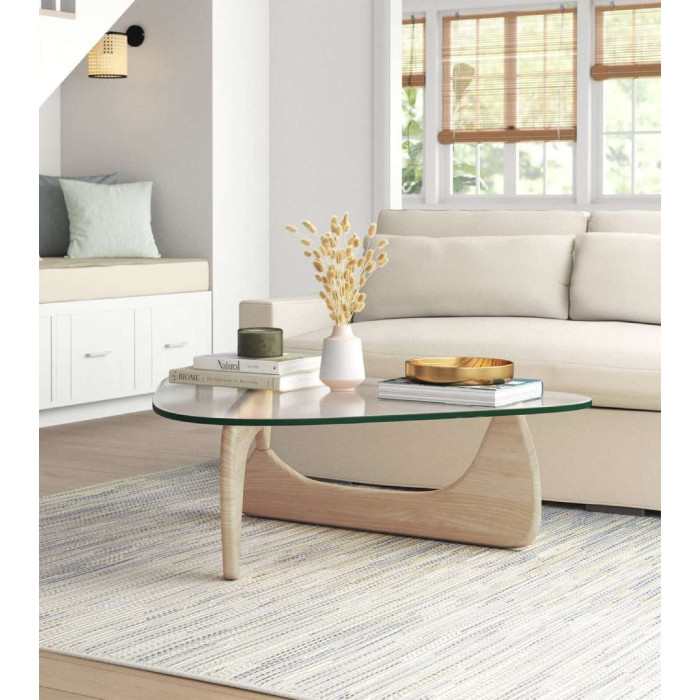 Mesa centro cristal ovalada LUCY