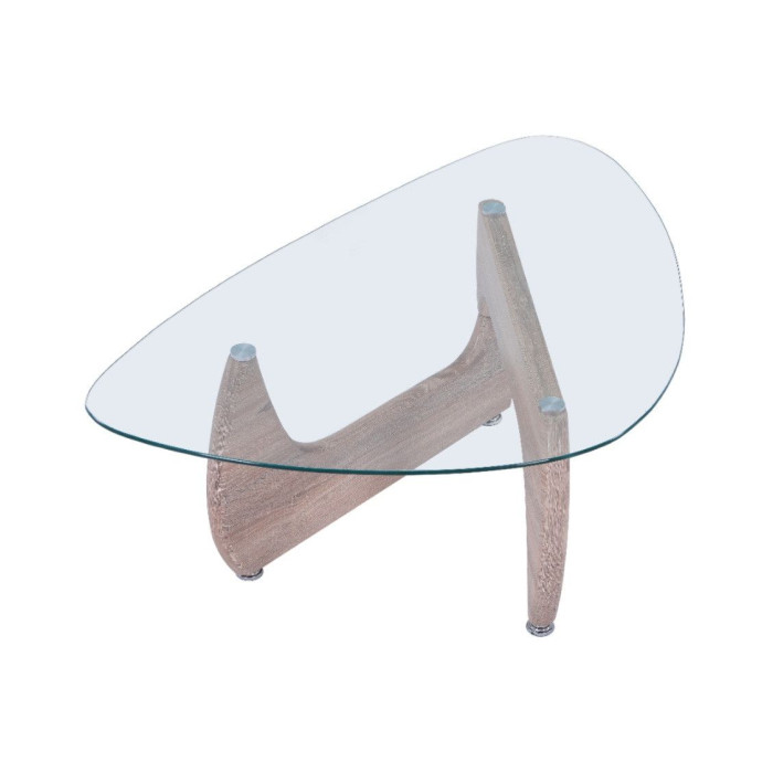 Mesa centro cristal ovalada LUCY