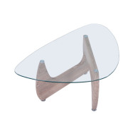 Mesa centro cristal ovalada LUCY