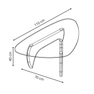 Mesa centro cristal ovalada LUCY