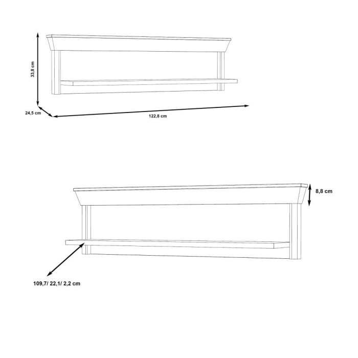 Estante de pared KAREN rústico moderno
