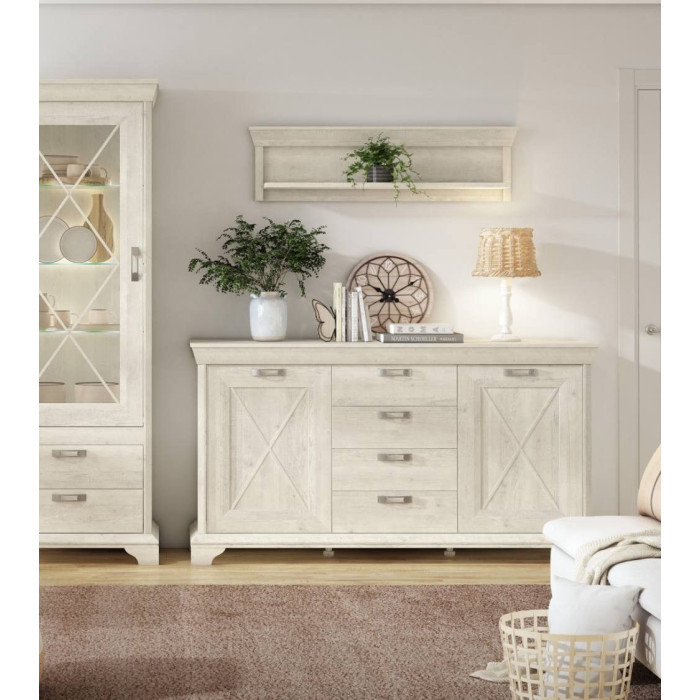 Estante de pared KAREN rústico moderno