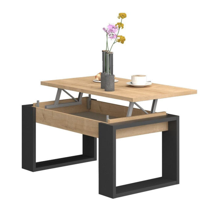 Mesa centro elevable RUBI estilo industrial | Cambia Tus Muebles