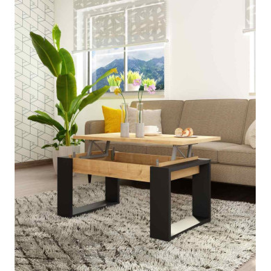 Mesa centro elevable RUBI estilo industrial | Cambia Tus Muebles