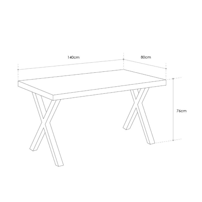 Mesa de comedor industrial DAREK pata X