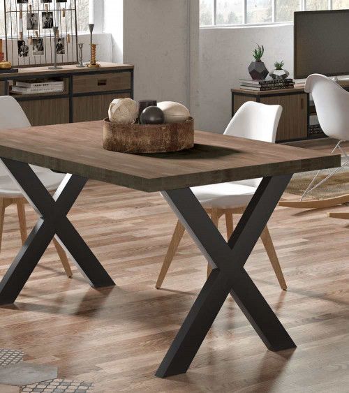 Mesa de comedor industrial DAREK pata X