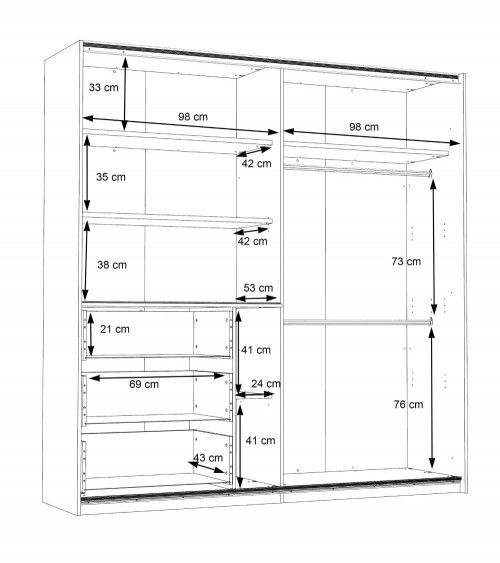 Armario 200 puertas correderas + cajonera SATURN | Cambia Tus Muebles