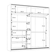 Armario 200 puertas correderas + cajonera SATURN | Cambia Tus Muebles