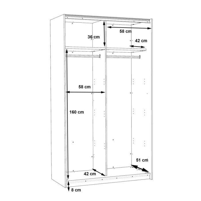 Armario puertas correderas Winter (120 cm ancho) | Cambia Tus Muebles