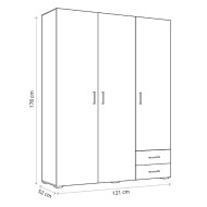 Armario 3 puertas + 2 cajones KALEB