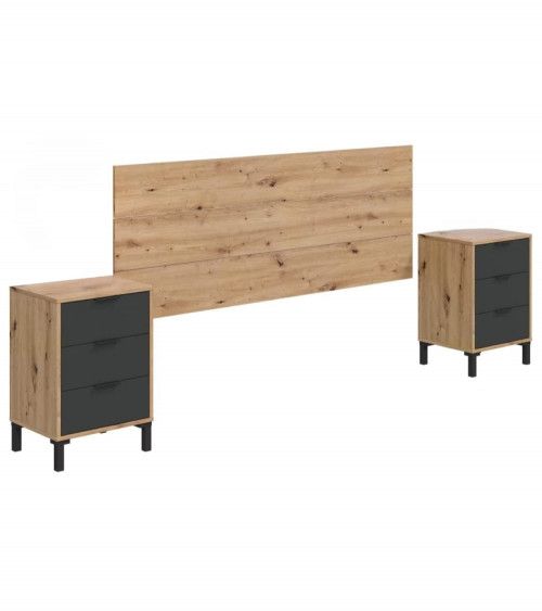 Cabecero 160 cm + 2 mesitas noche ELDA