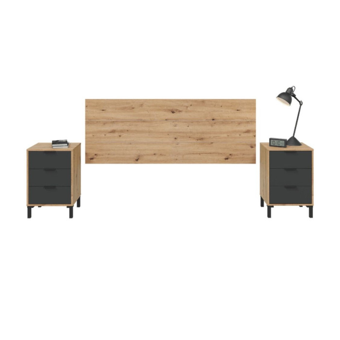 Cabecero 160 cm + 2 mesitas noche ELDA