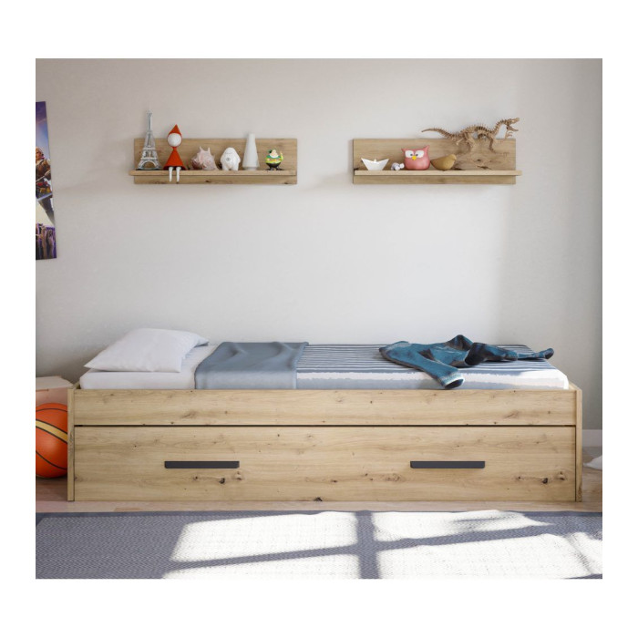 Cama nido juvenil + 2 estantes ELDA