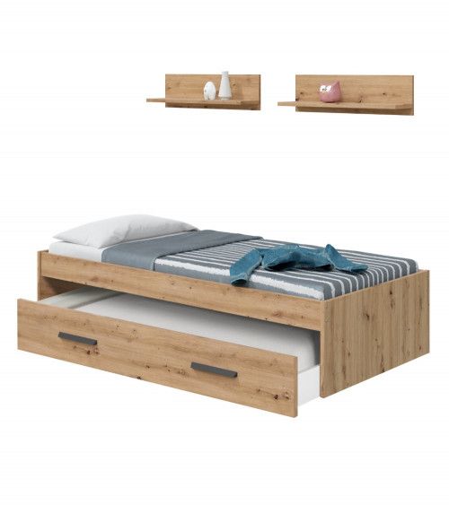 Cama nido juvenil + 2 estantes ELDA