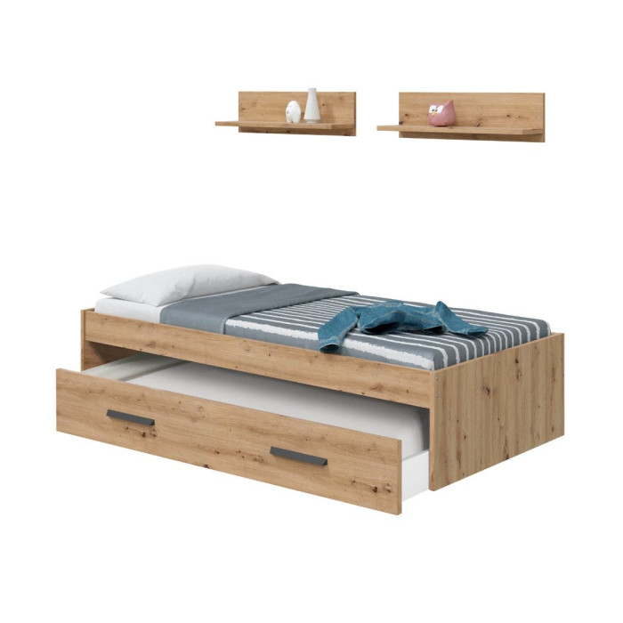 Cama nido juvenil + 2 estantes ELDA