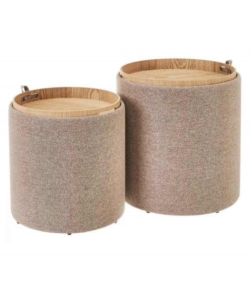 Pack 2 puffs decorativos con arcón ANIA | Cambia Tus Muebles