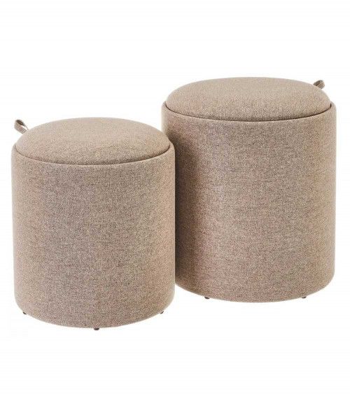 Pack 2 puffs decorativos con arcón ANIA | Cambia Tus Muebles