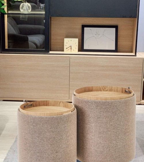 Pack 2 puffs decorativos con arcón ANIA | Cambia Tus Muebles