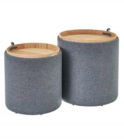 Pack 2 puffs decorativos con arcón ANIA | Cambia Tus Muebles