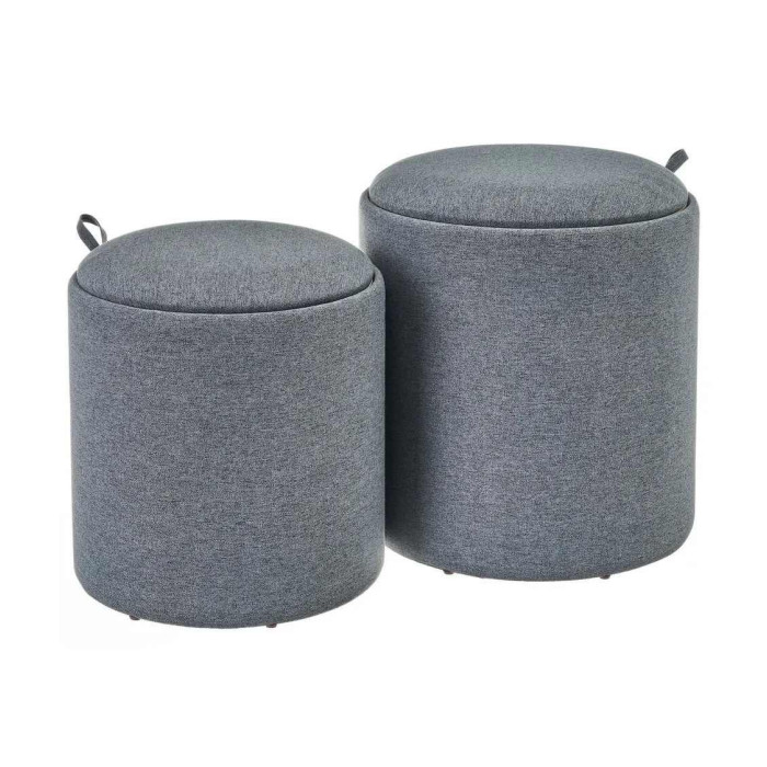 Pack 2 puffs decorativos con arcón ANIA | Cambia Tus Muebles