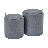 Pack 2 puffs decorativos con arcón ANIA | Cambia Tus Muebles