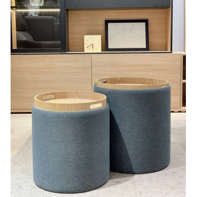 Pack 2 puffs decorativos con arcón ANIA | Cambia Tus Muebles